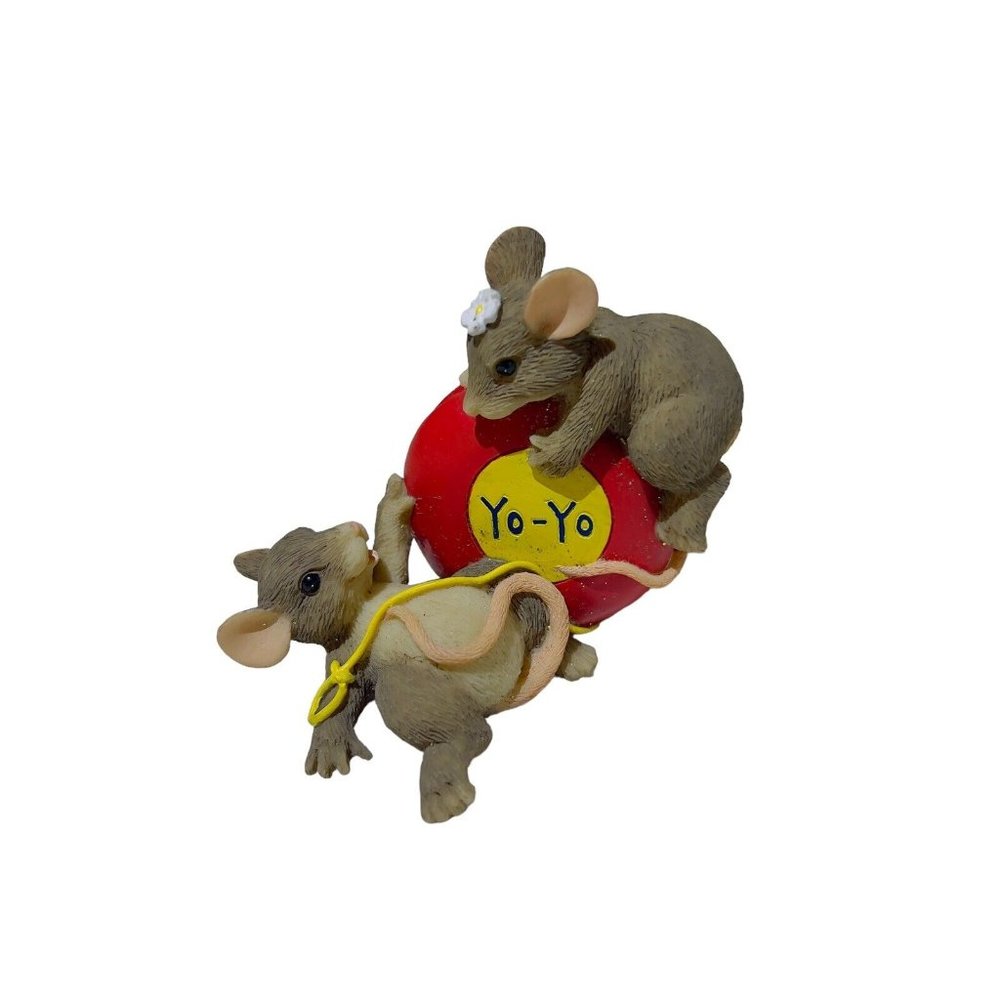 Fitz And Floyd Charming Tails Mouse Yo- Yo Even the Ups and Downs Are Fun Figure